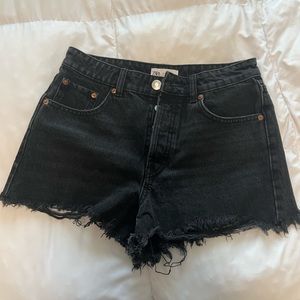 Black high rise zara shorts